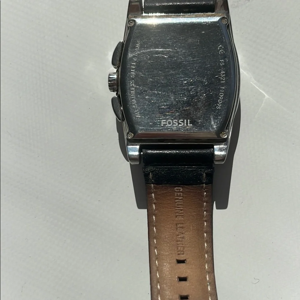 Fossil Black and Silver Chronograph Watch